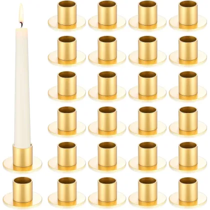 Wedding Candle Holders Bulk for Pillar Candles Metal Taper Candlesticks Holders Centerpieces Short Candle Stick Holder Decor