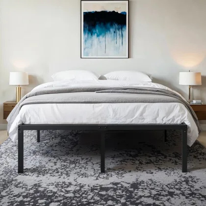 HOOMIC Twin Metal Bed Frame, Stable Mattress Foundation, Foldable Structure, Noise-Free, No Box Spring Needed, Easy Set-Up