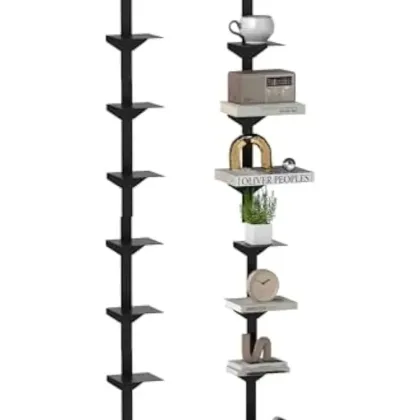 Invisible Floating Bookshelves,8 Tier Wall Bookshelves Floating Bookshelf for Wall Vertical Spine Book Tower Book Shelves for