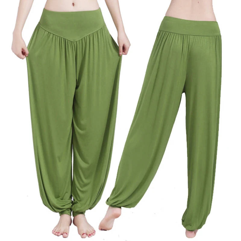 New Women casual harem pants high waist dance pants dance club wide leg loose long bloomers trousers size