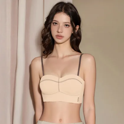 Women's Removable Strap Seamless Bra Ladies Fashion Push Up Bra Comfortable Breathable Bralette Outgoing Beauty Back Women Bra