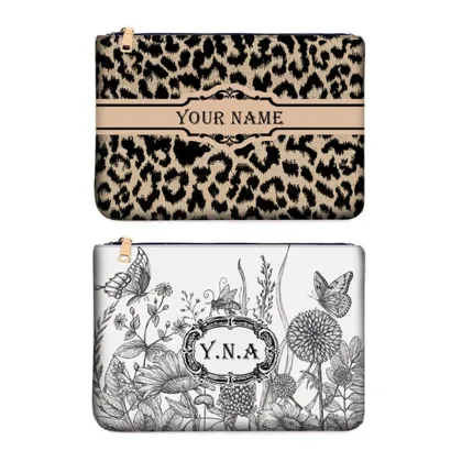 Fashion Flower Handbags Design Personality Letter Customizable Women's Clutch Portable wallet Linen purse Vacation Phone Bag
