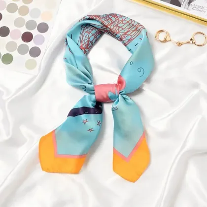 2021 Love Cats Print Square Scarf Women Bandana Hairband Lady Head Wraps Female Shawl Fashion Animals Pattern Neckerchief