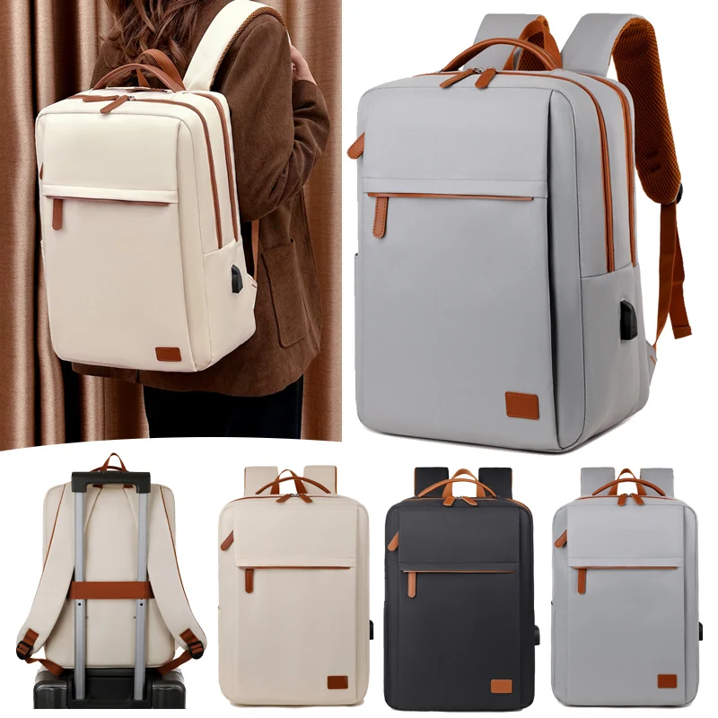 Large Capacity USB Charging Waterproof Backpack Unisex Business Laptop Backpack Stylish Lightweight Travel Bag Trolley Sleeve Sc - Image 3