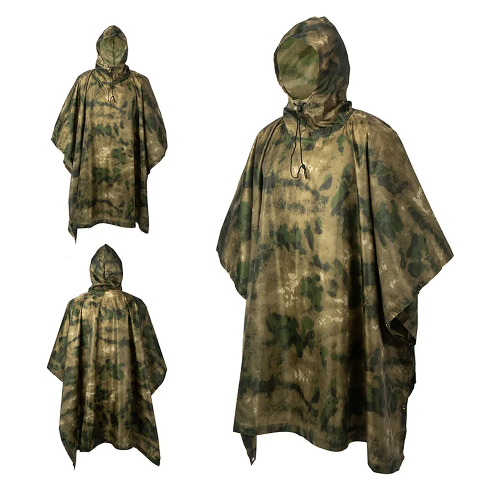 MENFLY ATFG Moss Camouflage Tactical Waterproof Rain Jacket for Hunting Men's Military Camo Raincoat for Women Atacs Fg Poncho - Image 6