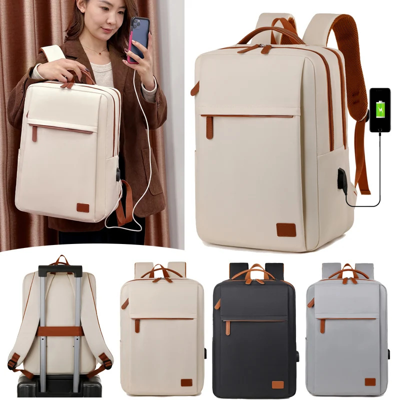 Large Capacity USB Charging Waterproof Backpack Unisex Business Laptop Backpack Stylish Lightweight Travel Bag Trolley Sleeve Sc - Image 4