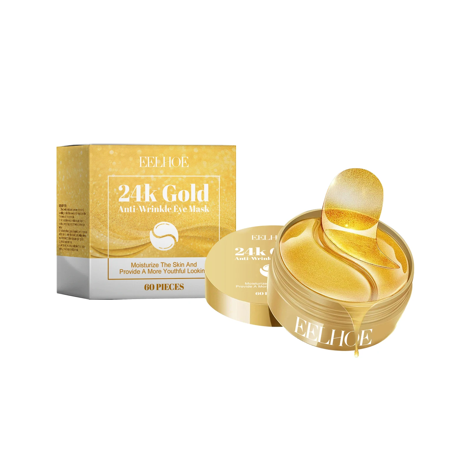 24k Gold Eye Mask Hydrating Moisturizing Fade Dark Circles Moisturizing Improving Eye Lines Brightening Eye Skin Care Eye Mask - Image 2
