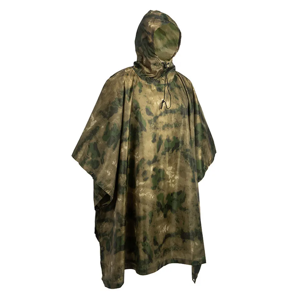 MENFLY ATFG Moss Camouflage Tactical Waterproof Rain Jacket for Hunting Men's Military Camo Raincoat for Women Atacs Fg Poncho - Image 2