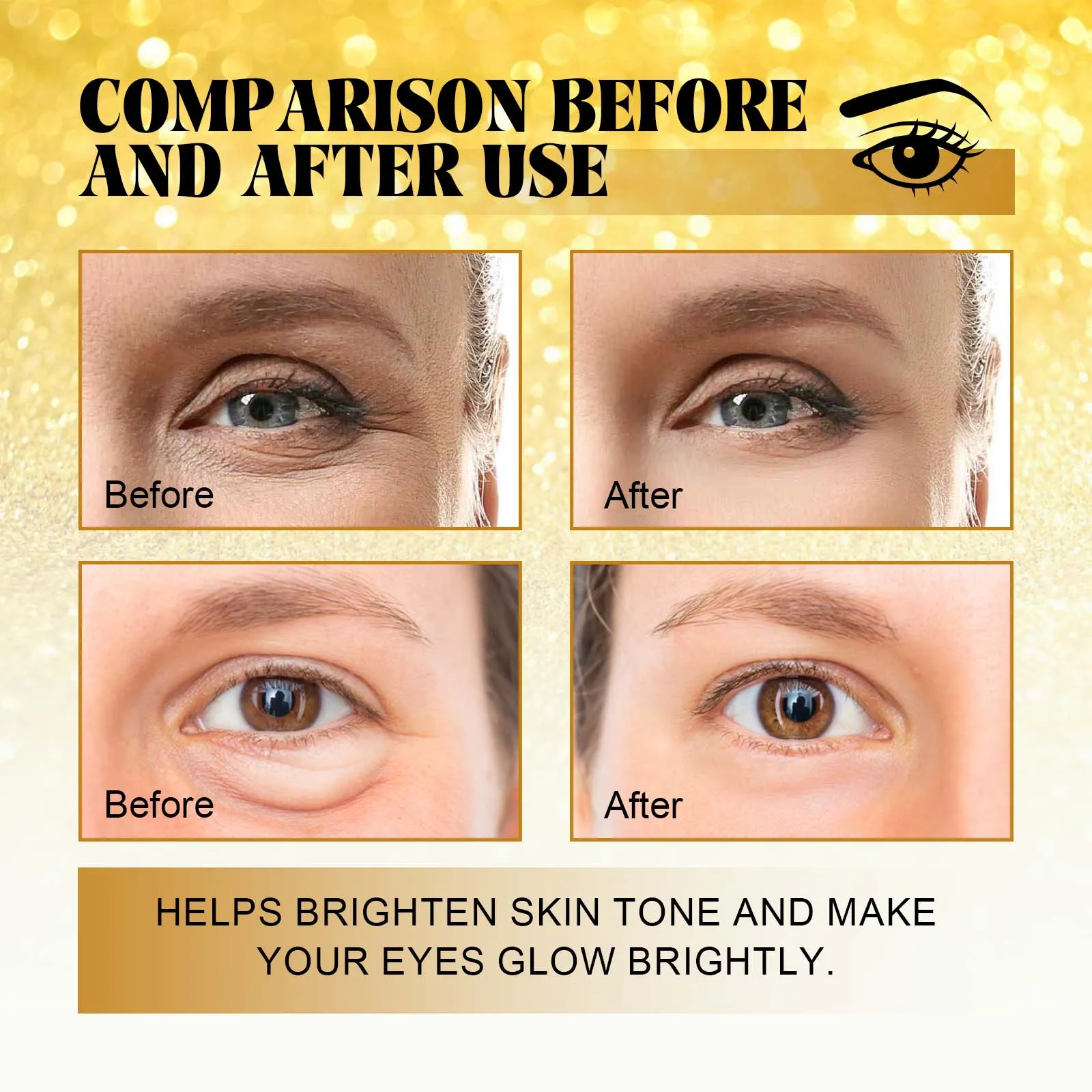 24k Gold Eye Mask Hydrating Moisturizing Fade Dark Circles Moisturizing Improving Eye Lines Brightening Eye Skin Care Eye Mask - Image 6