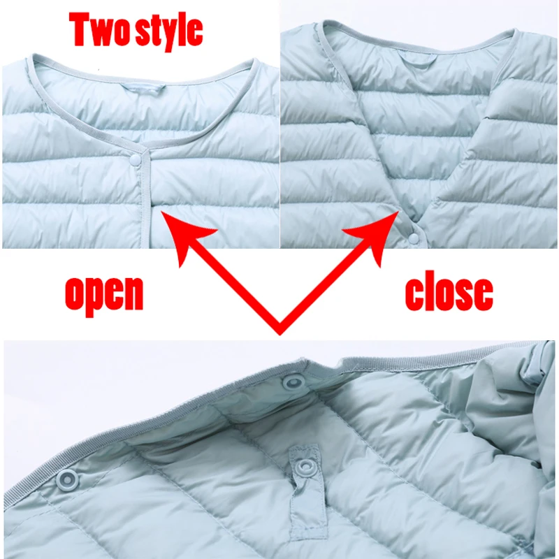 Duck Down Vest Women Outerwear Ultra Light Jacket Women 2019 Sleeveless Ultra Thin Down Jacket Female Women's Warm Vest Winter - Image 6