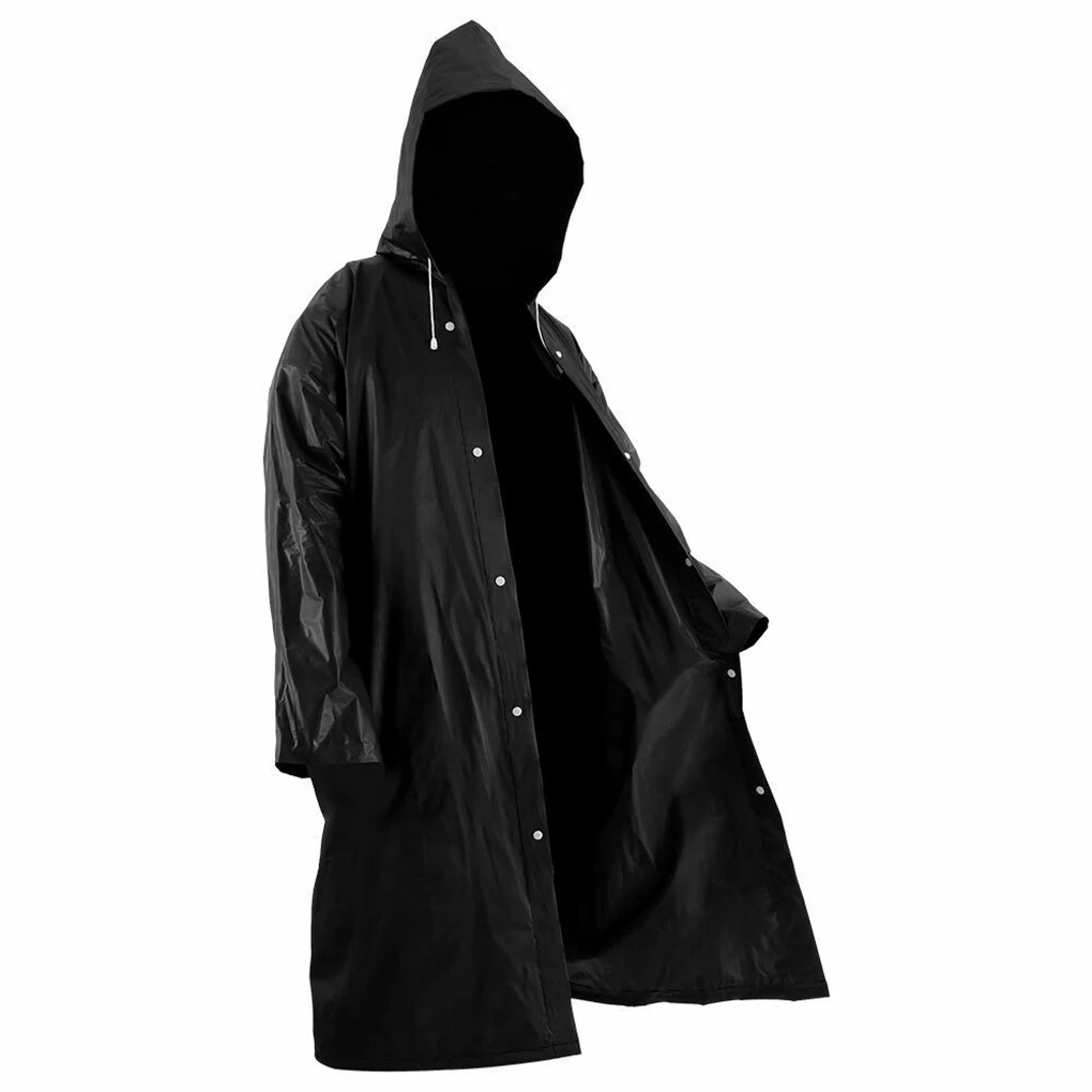 High Quality 1PC 145*68CM EVA Unisex Raincoat Thickened Waterproof Rain Coat Women Men Black Camping Waterproof Rainwear Suit - Image 3