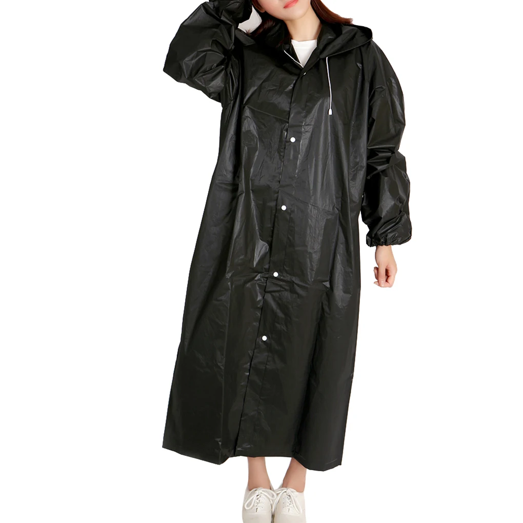High Quality 1PC 145*68CM EVA Unisex Raincoat Thickened Waterproof Rain Coat Women Men Black Camping Waterproof Rainwear Suit - Image 4