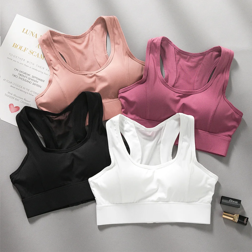 Fitness Bra Top Woman Push Up Wirefree Adjustable Buckle Mesh Nylon Yoga Workout Jogging Sport Underwear Gym Bra Plus Size XXL - Image 2
