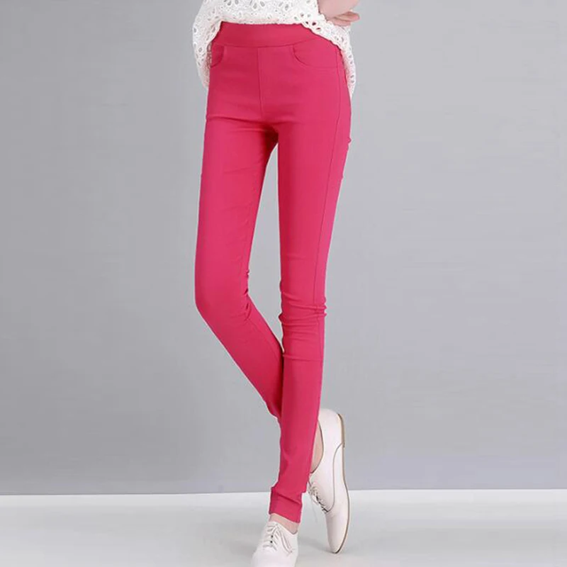 Candy Colors Skinny Stretch Pants Casual Pencil Pantalones Women High Waist Capris Spring Summer Pencil Trousers Basic Leggings - Image 2