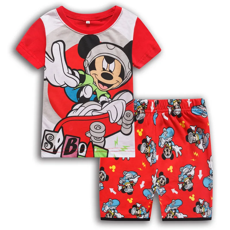New Summer Kids Boys Girls Clothes Baby cotton Princess Pajamas Summer Short Sleeved Set Cartoon Minnie Children's Sleepwear - Image 4
