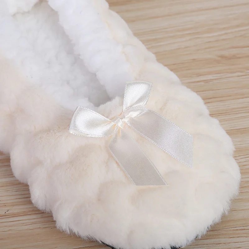 Mntrerm New Cute 2023 Indoor Home Slippers Warm Soft Plush Slippers Non-slip Indoor Fur Slippers Solid Color Cute Women Shoes - Image 6