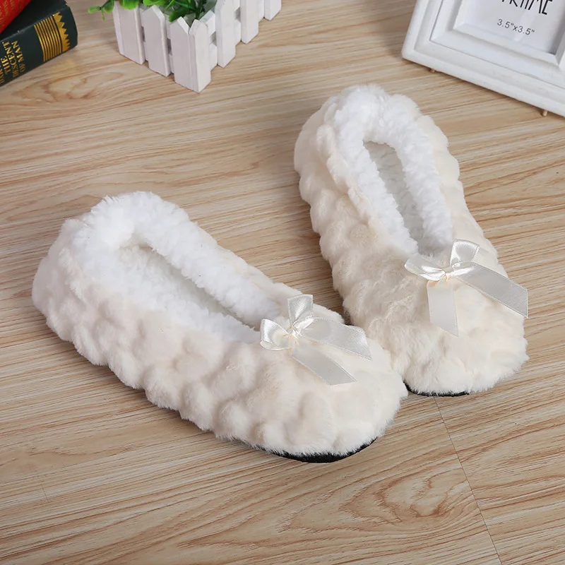 Mntrerm New Cute 2023 Indoor Home Slippers Warm Soft Plush Slippers Non-slip Indoor Fur Slippers Solid Color Cute Women Shoes - Image 5