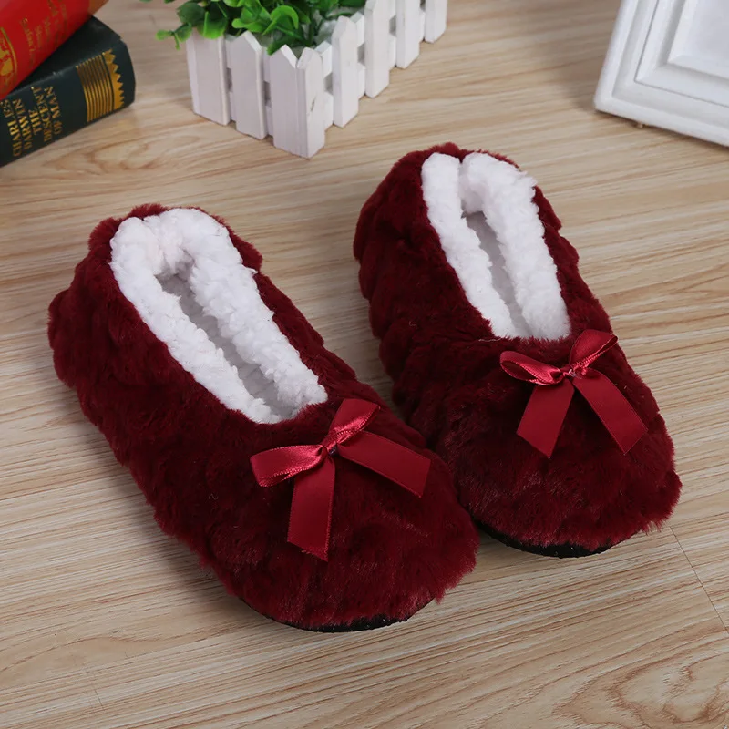 Mntrerm New Cute 2023 Indoor Home Slippers Warm Soft Plush Slippers Non-slip Indoor Fur Slippers Solid Color Cute Women Shoes - Image 3