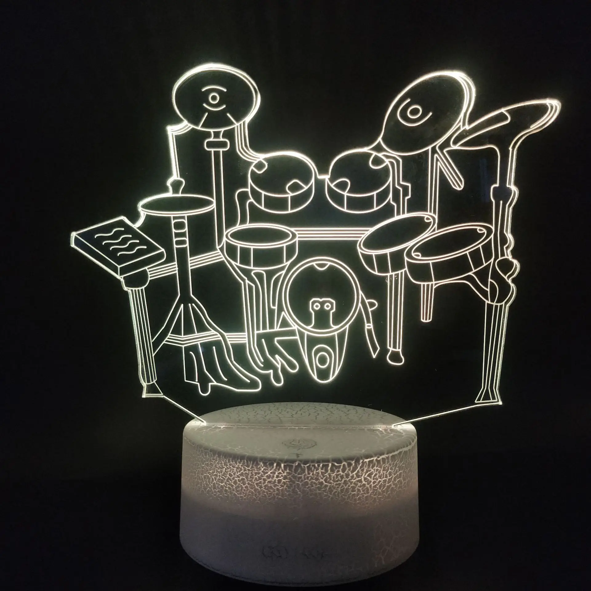 Drum kit 3D Illusion Lamp Christmas Gift Night Light Beside Table Lamp 16 Colors Auto Changing Desk Decoration Lamps Birthday - Image 4