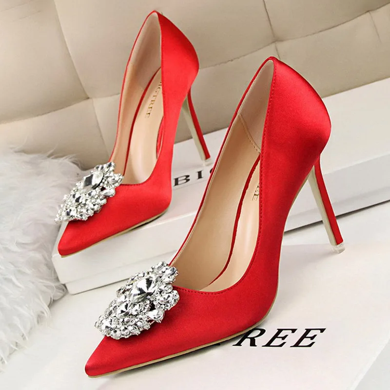BIGTREE Shoes Rhinestone Women Pumps Stiletto Women Shoes Sexy High Heels Wedding Shoes Luxurious Women Heels Party Shoes Female - Image 2