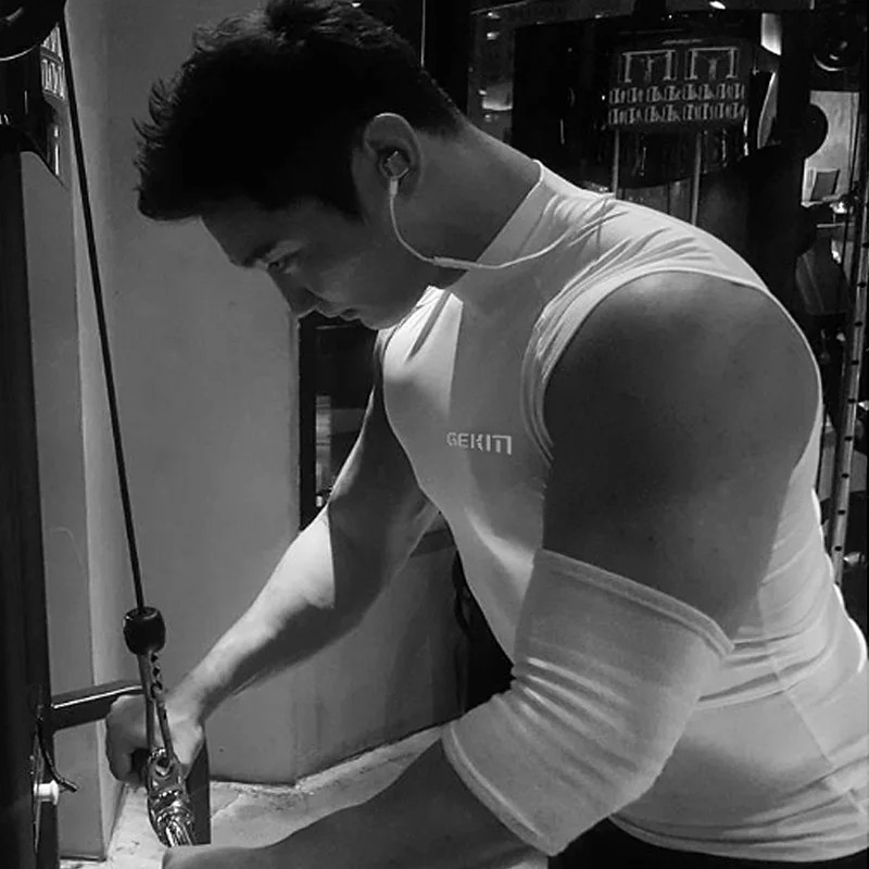 Men's High Collar Sleeveless Fitness Clothing Bodybuilding Muscle Undershirt Gym Running Singlets Sport Casual Tank Top Men Vest - Image 2