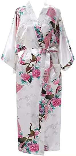Rayon Robes Women Nightwear Flower Home Clothes Intimate Lingerie Casual Kimono Bath Gown Lady Sexy Night Dress Oversize 3XL - Image 3