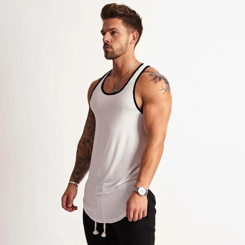 Blank Men's gym clothing Bodybuilding tank top Man summer fashion sleeveless shirt cotton fitness sportswear slim muscle vests - Image 5