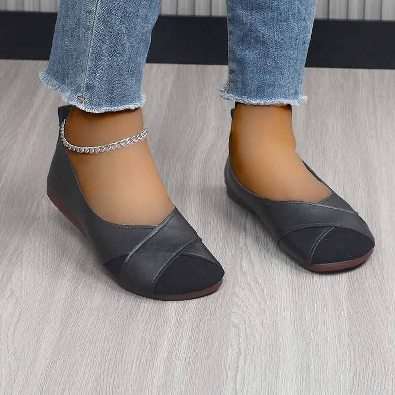 Women's Flats Shoes Loafers Casual Barefoot Moccasin Woman Slip-on Comfortable Spring Elegant Low Heels - Image 2