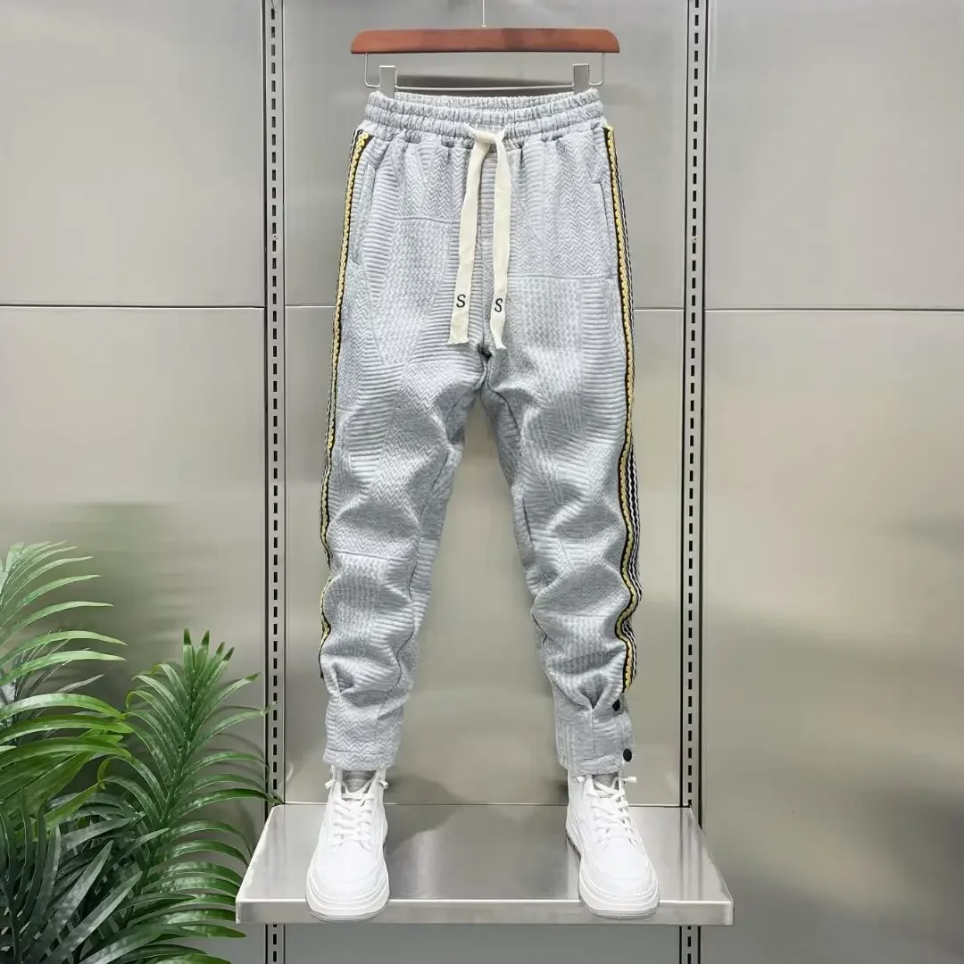Autumn Men's Coffee Joggers Tactical Pants High Street Sports Trousers 9-Minute Sweatpants Fashionable Men's Clothing 2024 - Image 2