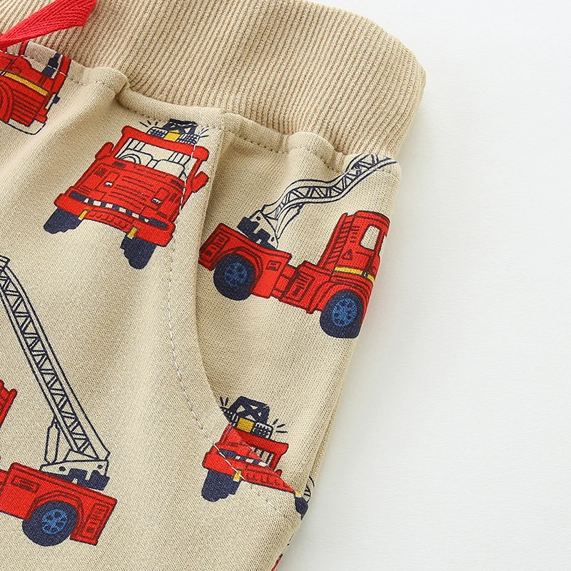 Little maven Baby Boys Children's Clothing 2025 Summer Short Cartoon Fire Truck Pants Cotton Soft Comfort Kids Clothes 2-7 Years - Image 4
