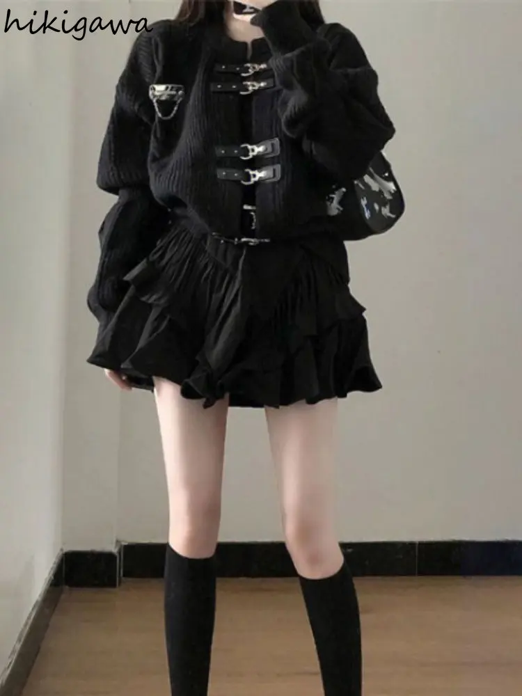 Korean Cardigan Jackets 2025 Women's Clothing Sueter De Mujer Fashion Knitwears Skirts Sets Sweater Coat Y2k Clothes Pull Femme - Image 2