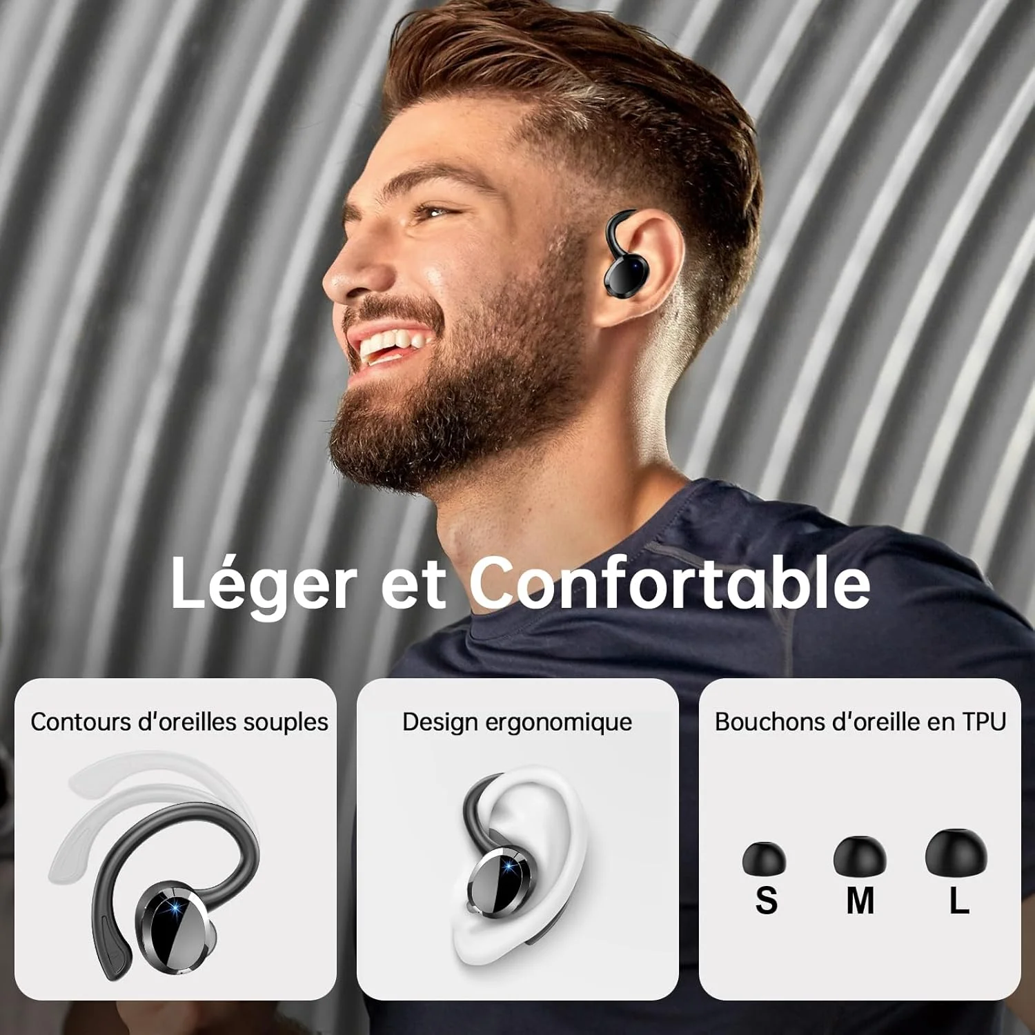 Wireless Earbuds, Bluetooth 5.3 Earbuds Stereo Bass, in-Ear Noise Cancelling Mic, Earphones IP7 Waterproof Sports, 40H Playback. - Image 5