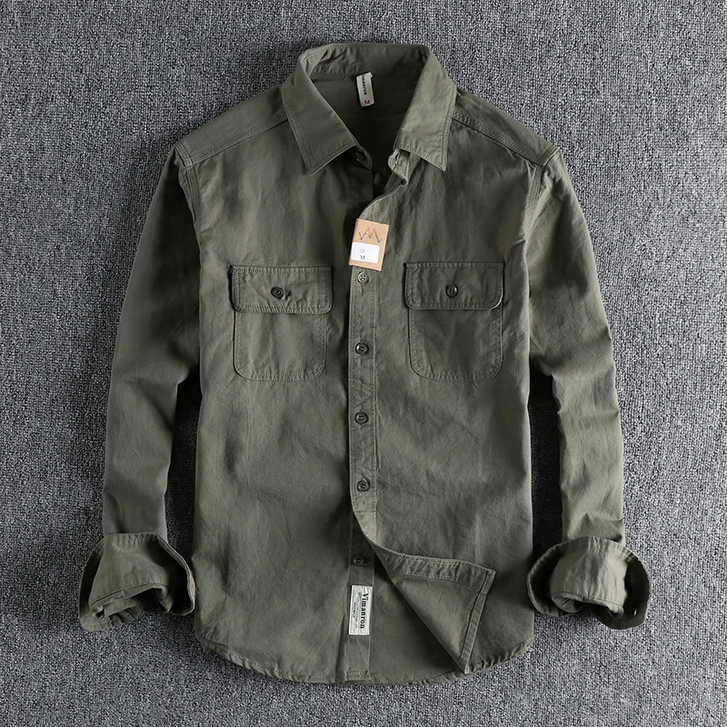 Multi-colored Retro Stripe Cotton Shirt Men's Long Sleeve Spring Autumn New Fashion Daily Dressed Up Workwear Shirt - Image 4