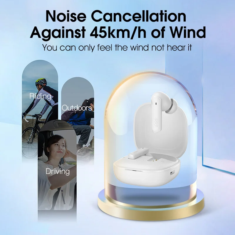 QCY HT05 ANC Wireless Earphone 40dB Noise Cancelling Bluetooth 5.2 Headphone 6 Mic ENC HD Call TWS Earbuds Transparency Mode - Image 5