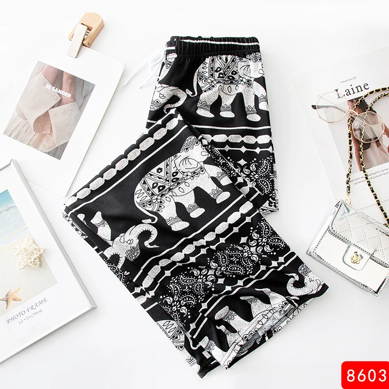 Women Wide Leg Pants High Waist Elephant Print Pant Summer Thin Straight Trousers Casual Bottoms Female Clothing 2023 Fashion - Image 2