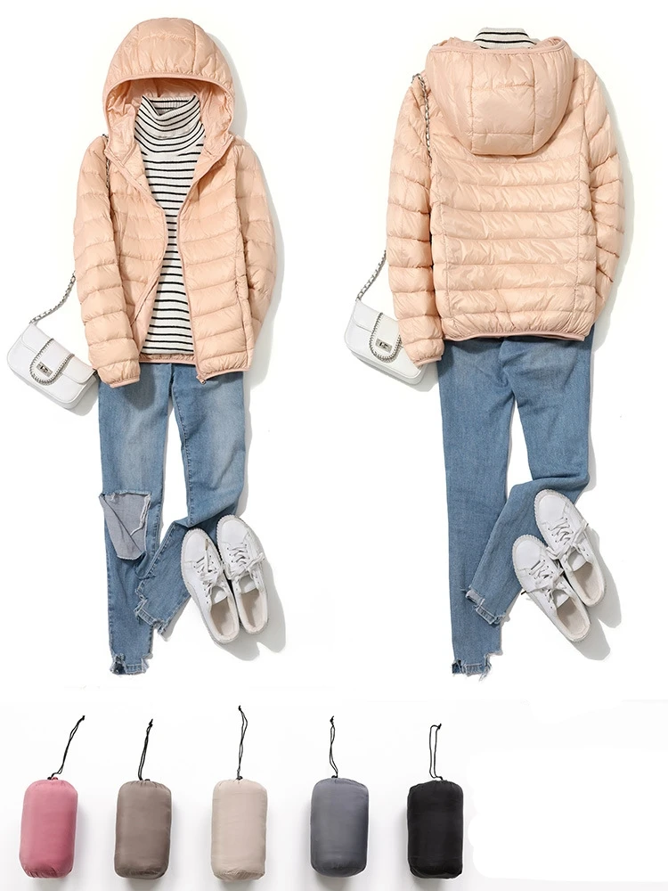 15 Colors Women Ultra Lightweight Puffer Jacket 2023 New Korean Fashion Hooded Short Female Wind-Resistant Breathable Down Coat - Image 5