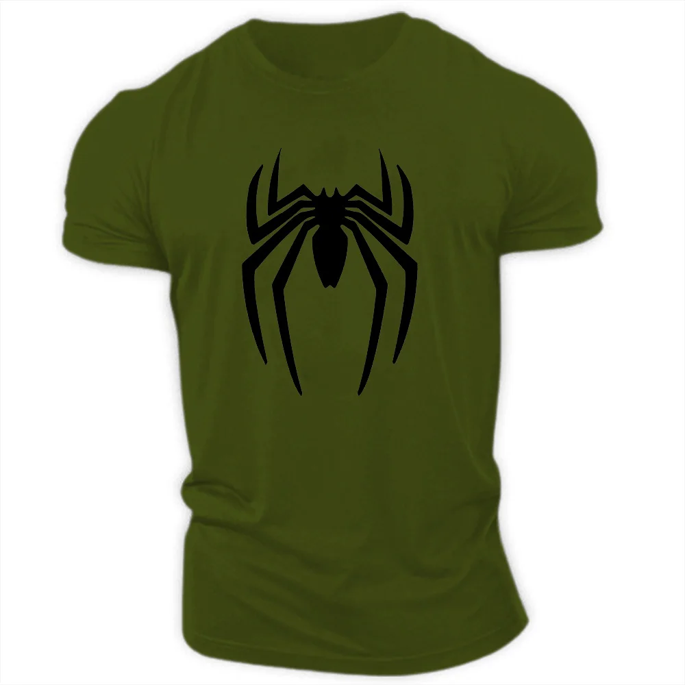Summer Casual Sports T-shirt 2D spider print adult round neck short sleeve men's T-shirt loose comfortable quick drying tops - Image 4