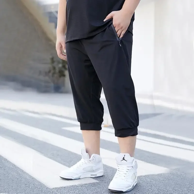 50-150KG Large size three quarters for men loose sports pants casual 3/4 shorts - Image 4