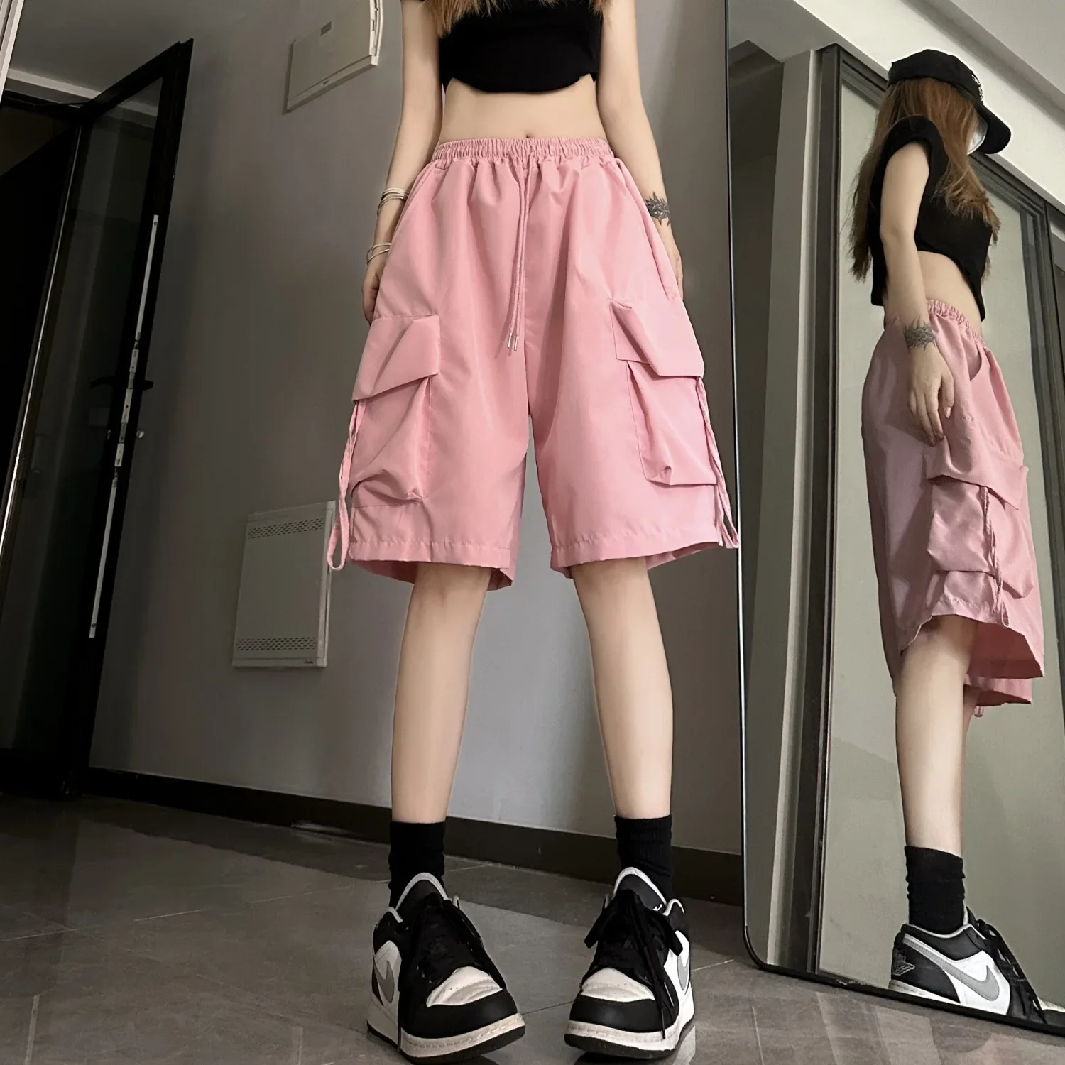 Sports shorts women's summer wide-leg casual quick-drying overalls five points - Image 2
