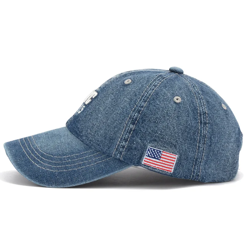 2024 Denim Baseball Cap Men Women Embroidery Letter Jeans Snapback Hat Casquette Summer Sports Hip Hop Cap Gorras Unisex hats - Image 2