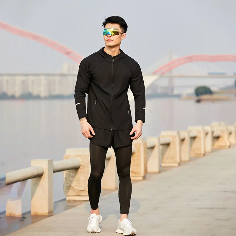 Running Jacket Reflective Summer Quick Dry Gym Coat Hooded Jogging Sun Protection Fishing Outdoor Hiking Breathable Thin Jackets - Image 5