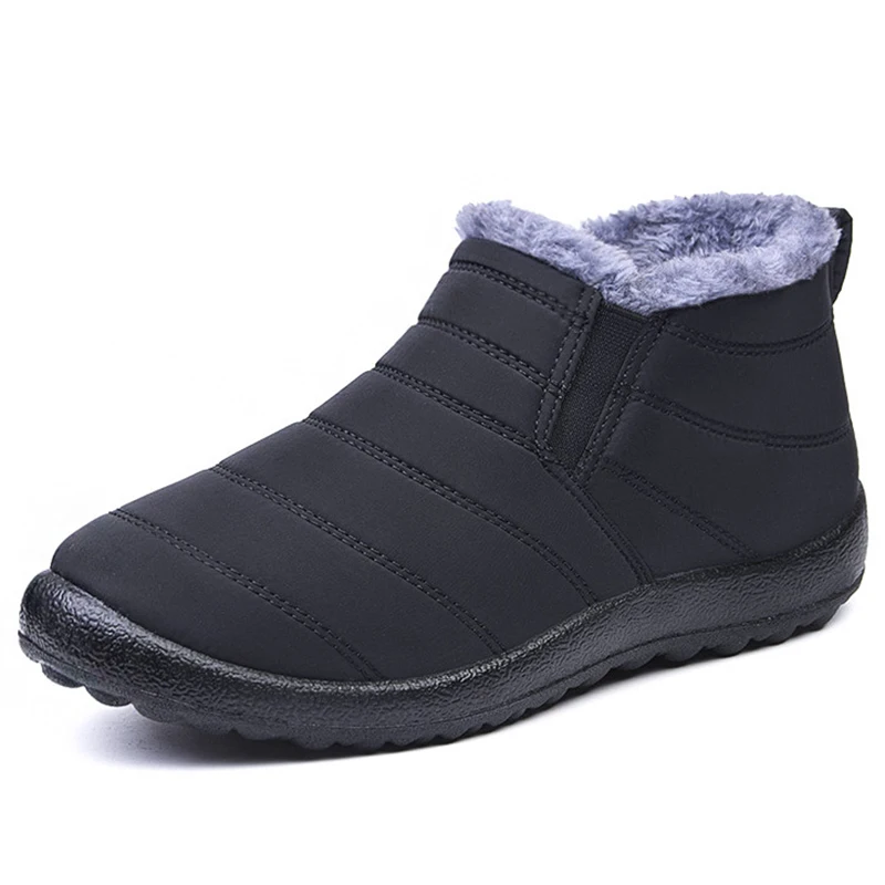 Boots Woman Snow Solid Women Booties Slip On Shoes Woman Soft Ankle Boots Waterproof Couple Fur Winter Boots Women Botas Mujer - Image 5