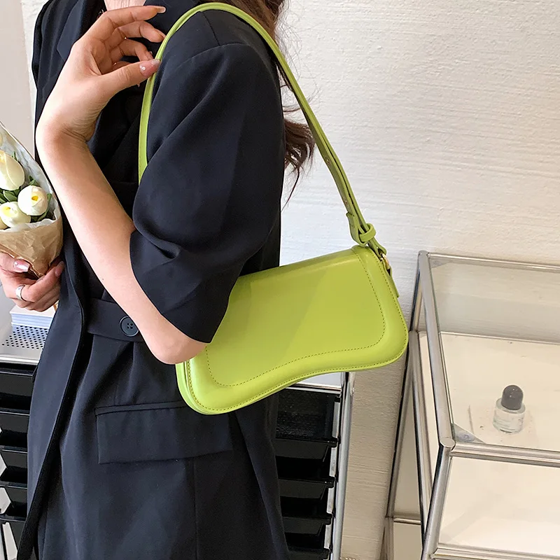 MOODS Flap Crossbody Bags For Women Pure Color PU Leather Armpit Shoulder Bag 2023 Latest Fashion Small Saddle Handbags Female - Image 3