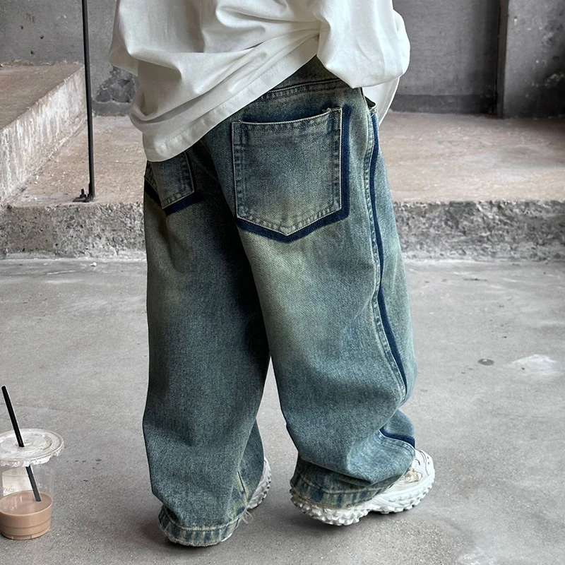 New Kids Baby Boys Retro Jeans Children's Fashion Denim Pants Spring Autumn Korean Casual Kids Baby Boys Jeans - Image 3