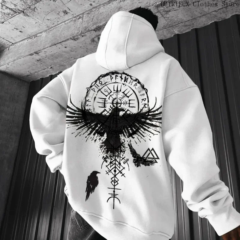 Men's Evil Blood Large Pattern Hoodie Unique Personality Casual Hoodie Autumn / Winter Thickened Warm Black Hoodie for Men Full - Image 5