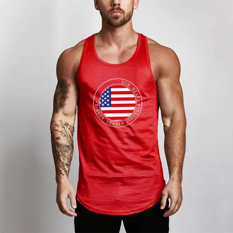 Muscleguys Brand Gym Clothing Summer Bodybuilding and Fitness Mens Tank Top Workout Vest Mesh Stringer Tanktop Undershirt - Image 5