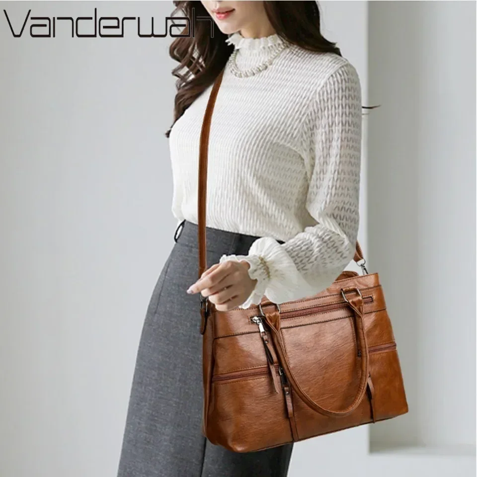 Elegant Handbag For Women High Quality Leather Top-Handle Bags Purse Ladies Shoulder Crossbody Bag Casual Tote Bolso Marca Lujo - Image 2