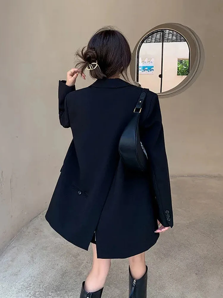 Zoki Back Slit Design Blazer Coats Women Casual Fashion Loose Korean Jackets Streetwear Chic Long Sleeve All Match New Suit Tops - Image 4