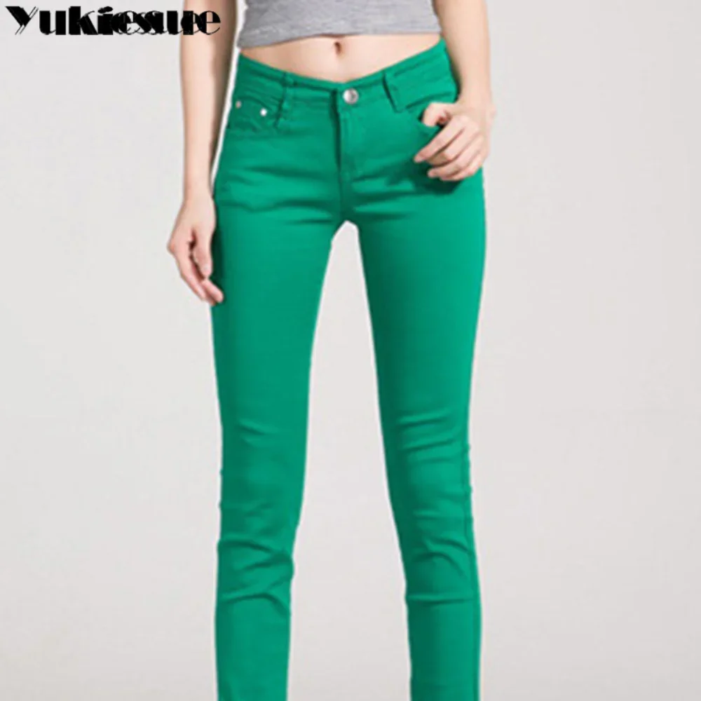 Women's Candy Color Pants Pencil Trousers Spring Autumn Elegant Office Mid Waist Pants For Women Slim skinny jeans pants female - Image 3