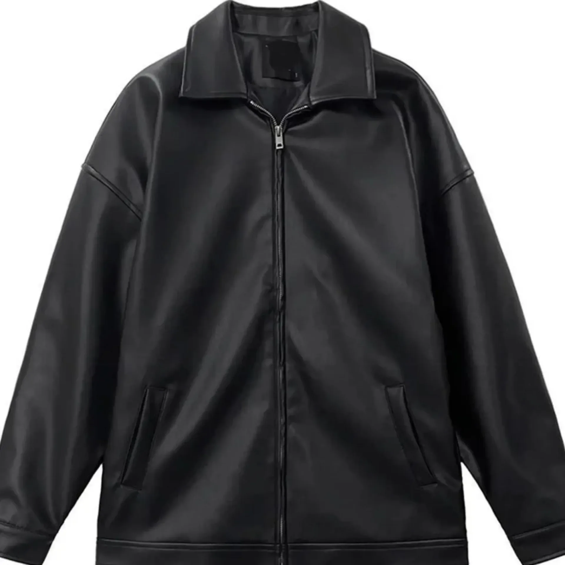 New Trendy Men's Leather Jacket Korean Style Pu Leather Spring Casual Motorcycle Jacket Trendy Baseball Uniform 2024 - Image 6
